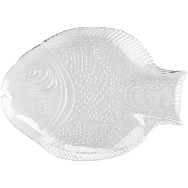 Блюдо-рыба «Марин»;  стекло;  ,H=25,L=36см;  прозрачный