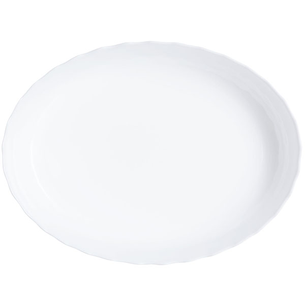Блюдо овальное «Смарт Кюзин» жаропрочн. 250°С; стекло; ,L=32,B=24см; белый