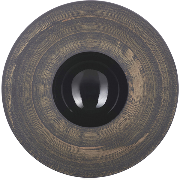 Тарелка «Сфера»;  керамика;  D=21,5см;  черный,медный