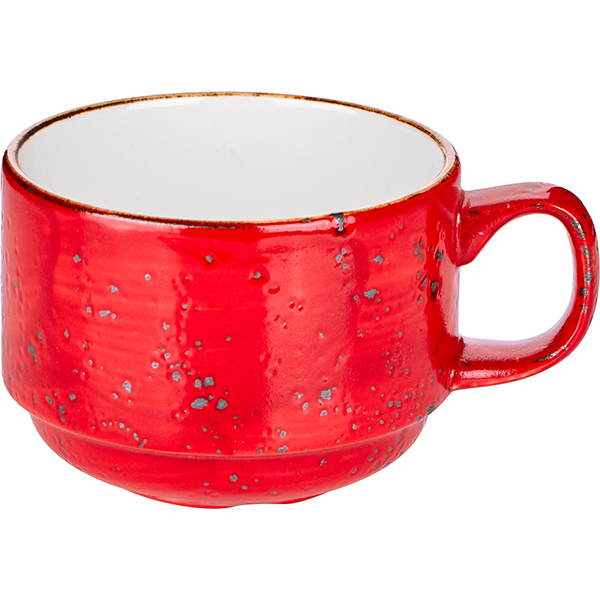 Чашка чайная «Крафт»;  фарфор;  225мл;  красный