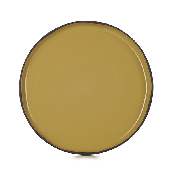 Тарелка «Карактер»; керамика; D=280,H=25мм;  желтый 