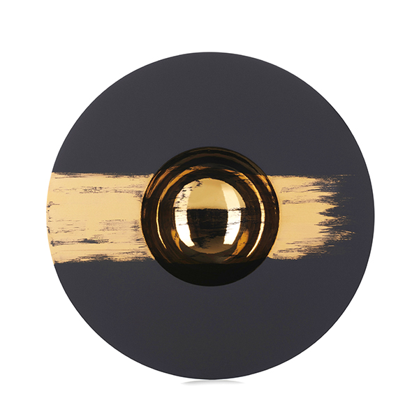 Тарелка «Сфера»;  керамика;  D=21,5см;  черный,золотой