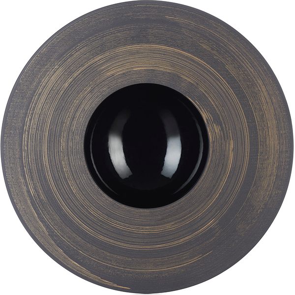 Тарелка с широким краем; керамика; 300мл; D=30,3см; черный, серебряный 
