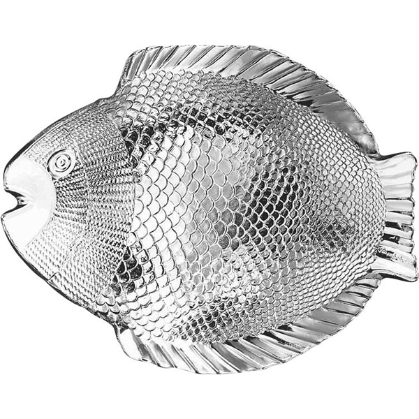Блюдо-рыба «Марин»;  стекло;  ,H=27,L=260,B=210мм;  прозрачный