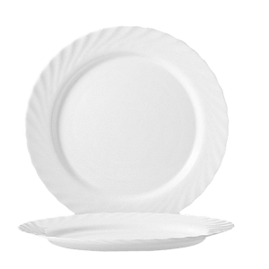 Блюдо круглое «Трианон»; стекло; диаметр=31 см.; белый