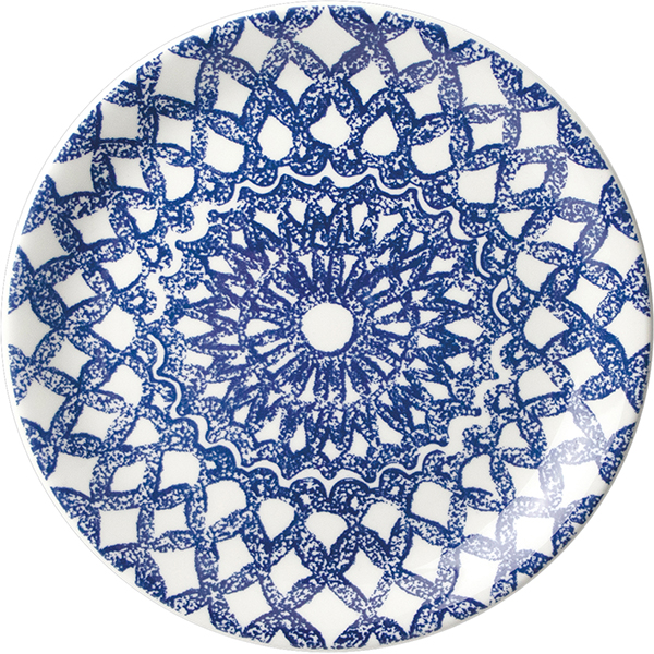 Тарелка пирожковая «Инк»;  фарфор;  D=15,H=2см;  синий,белый
