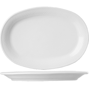 Блюдо овальное «Портофино»; материал: фарфор; высота=2.2, длина=24, ширина=17.5 см.; белый