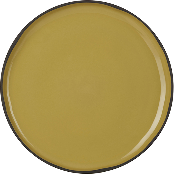 Тарелка с высоким бортом «Карактэр»; керамика; D=21,H=2см; желт.