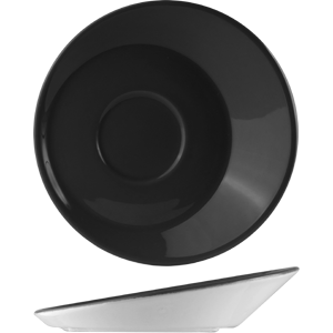Блюдце «Даск Шиир»; фарфор; D=118,H=34мм; черный,белый