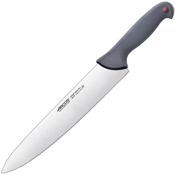Нож поварской «Колор проф»; сталь нержавеющая,полипропилен; ,L=30/20см; серый