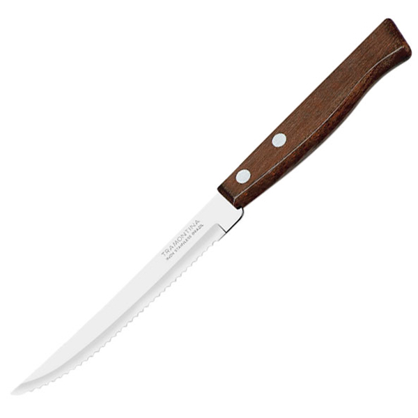 Нож для стейка с дерев.ручкой; сталь нержавеющая,дерево; ,L=210/113,B=8мм