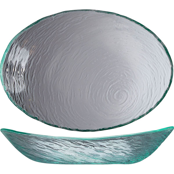 Салатник овальный «Скейп гласс»; стекло; ,L=30см; прозрачный
