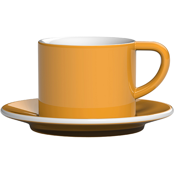 Чашка чайная «Бонд»;  фарфор;  150мл;  желт.