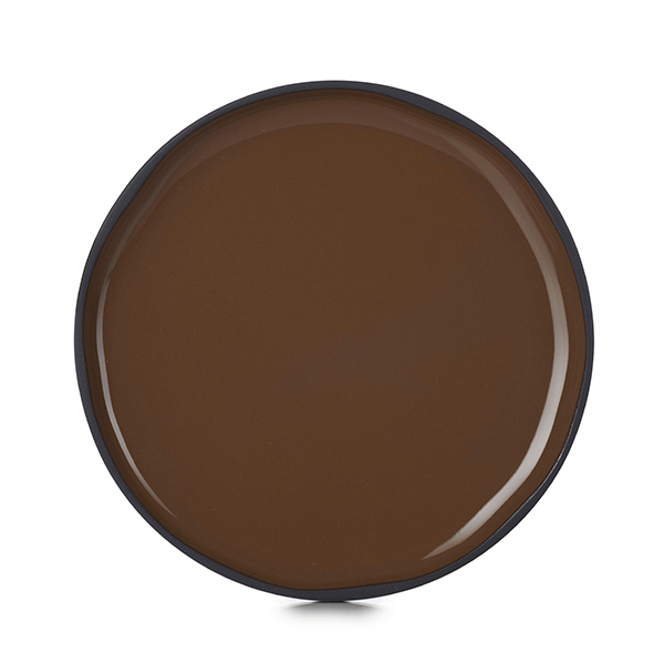 Тарелка с высоким бортом «Карактэр»; керамика; D=150,H=15мм; коричнев.