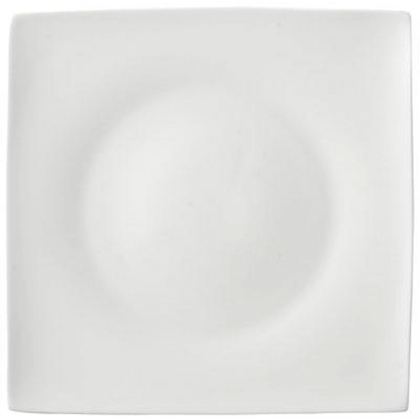 Тарелка квадратная «Джейд»; фарфор; ,L=23,B=23см; белый