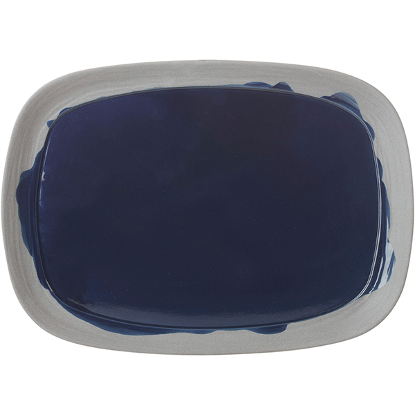 Блюдо прямоугольное «Нау»; керамика; ,L=33см; синий
