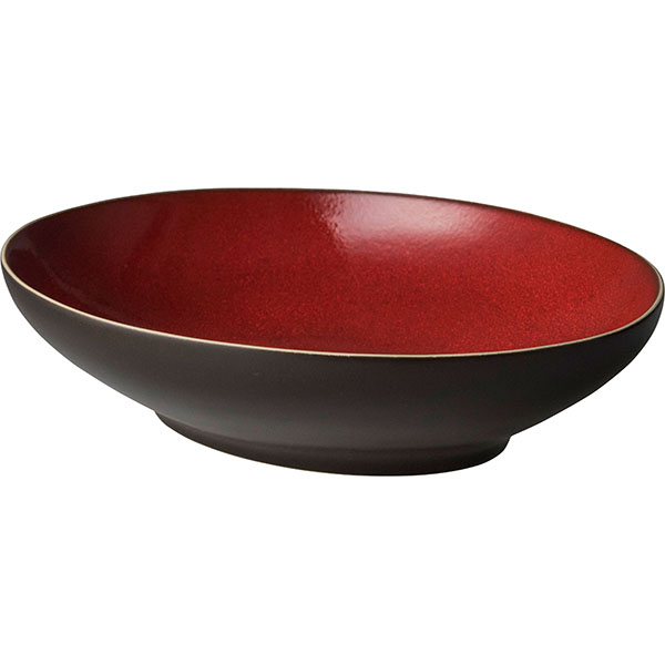Салатник «Лава»; керамика; D=23см; красный,черный