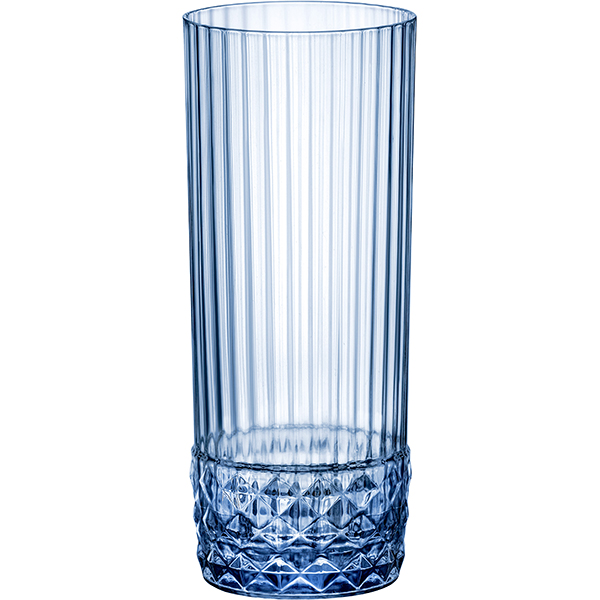 Хайбол «Америка 20х»; стекло; 400мл; D=68,H=158мм; голубой