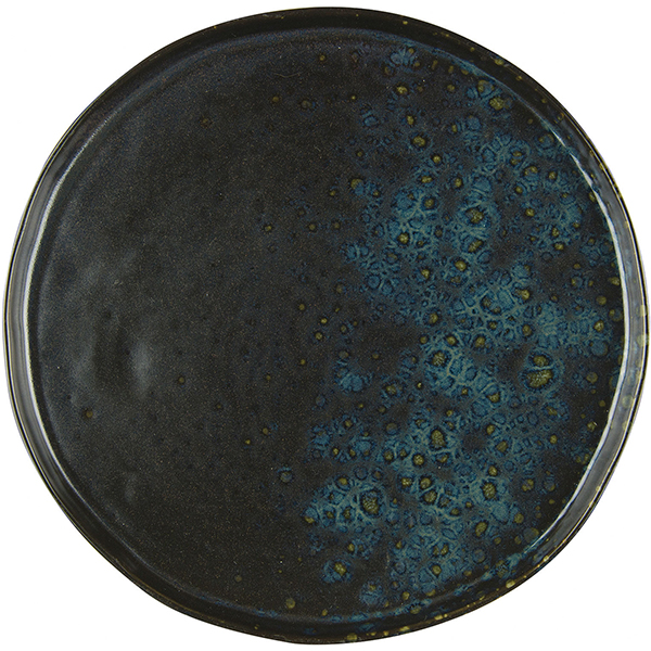 Тарелка мелкая «Фобос»; керамика; D=26,5см; черный,синий