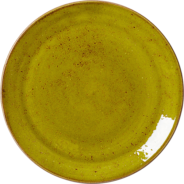 Тарелка мелкая «Крафт Эппл»; фарфор; D=28, H=2см; желто-зеленая