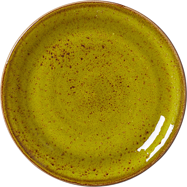 Тарелка мелкая «Крафт Эппл»; фарфор; D=20, H=2см; желто-зеленая