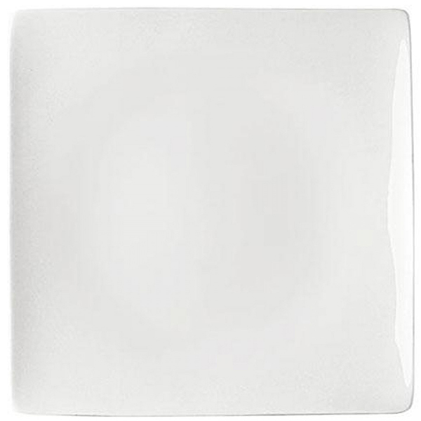 Тарелка квадратная «Джейд»; фарфор; ,L=27,B=27см; белый