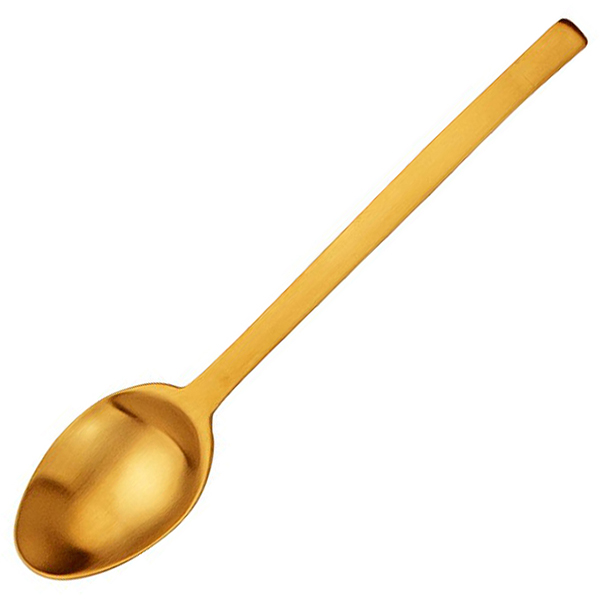 Ложка чайная «Спига Голд»; сталь нержавеющая; ,L=15см; золотой