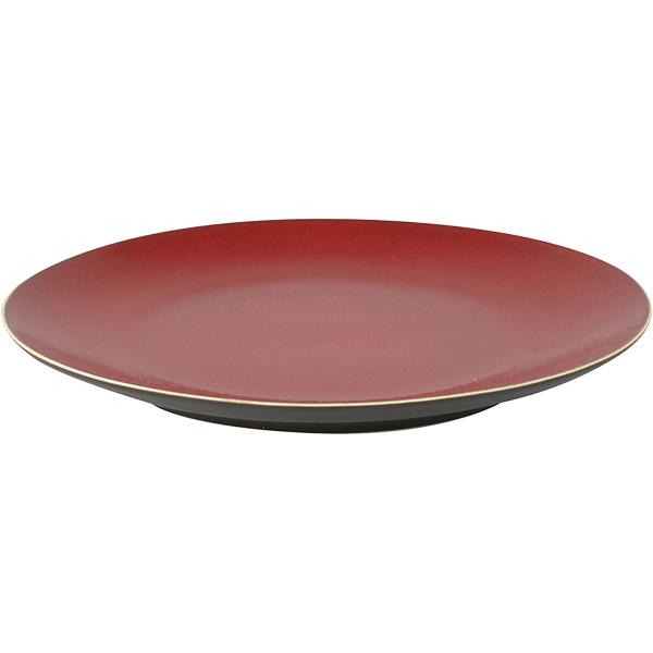 Тарелка «Лава»; керамика; D=21,5см; красный,черный