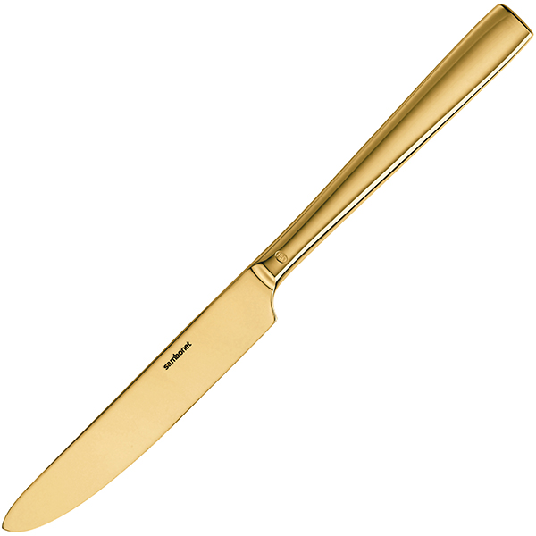 Нож десертный «Флэт»; нерж.; ,L=20,8см; золотой