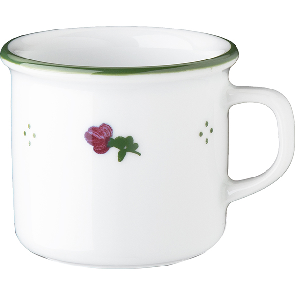 Чашка кофейная «Ретро Магс»; фарфор; 80мл; белый,зелен.