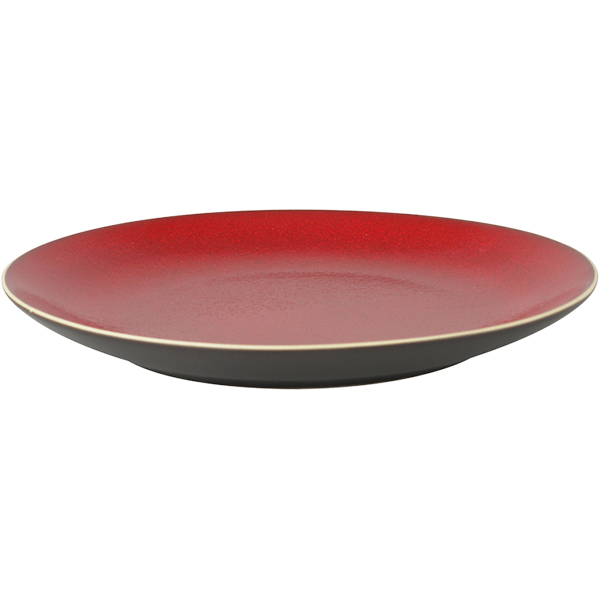 Тарелка «Лава»; керамика; D=27см; красный,черный