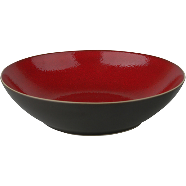 Тарелка «Лава»; керамика; D=21см; красный,черный