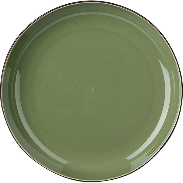 Тарелка глубокая «Сейдж»; фарфор; D=23см; зеленая, бронзовая
