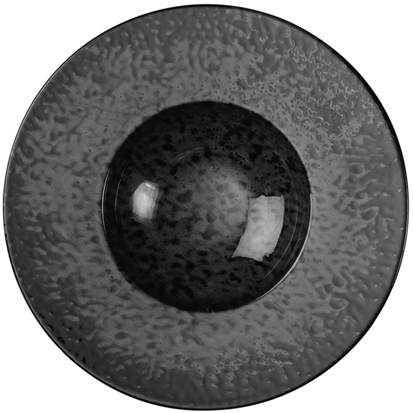 Тарелка для пасты «Нанокрем 890220»; фарфор; D=250, H=48мм; черный