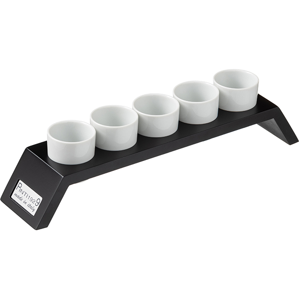 Подставка для столовых приборов приборов, 5 стаканов «Буфет»; пластик; H=10, L=31, B=7см; черный