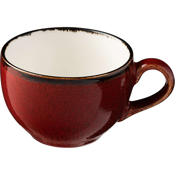 Чашка чайная «Джаспер»; фарфор; 200мл; белый, красный