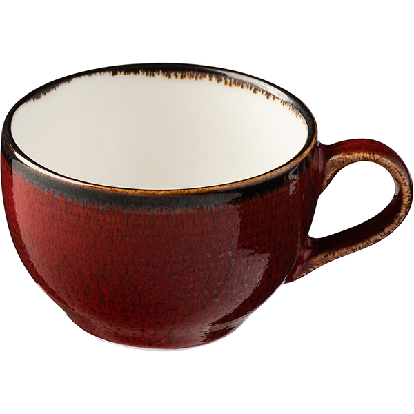 Чашка чайная «Джаспер»; фарфор; 120мл; белый, красный