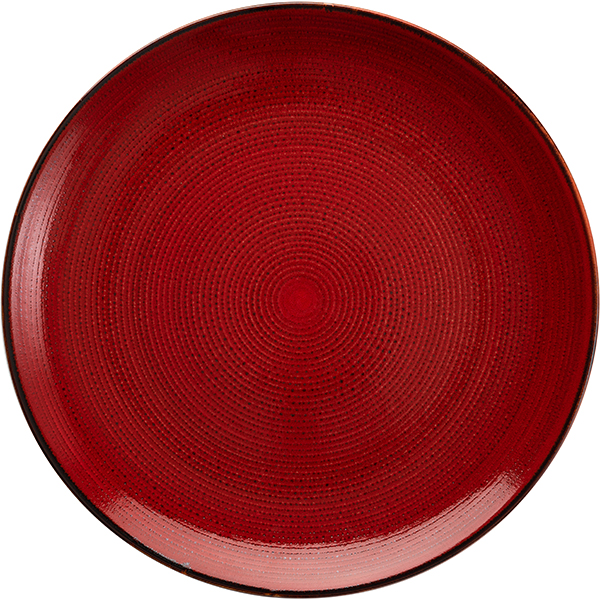 Тарелка мелкая «Джаспер»; фарфор; D=265, H=27мм; белый, красный