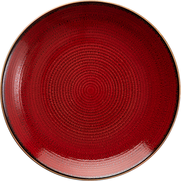 Тарелка мелкая «Джаспер»; фарфор; D=177, H=23мм; белый, красный