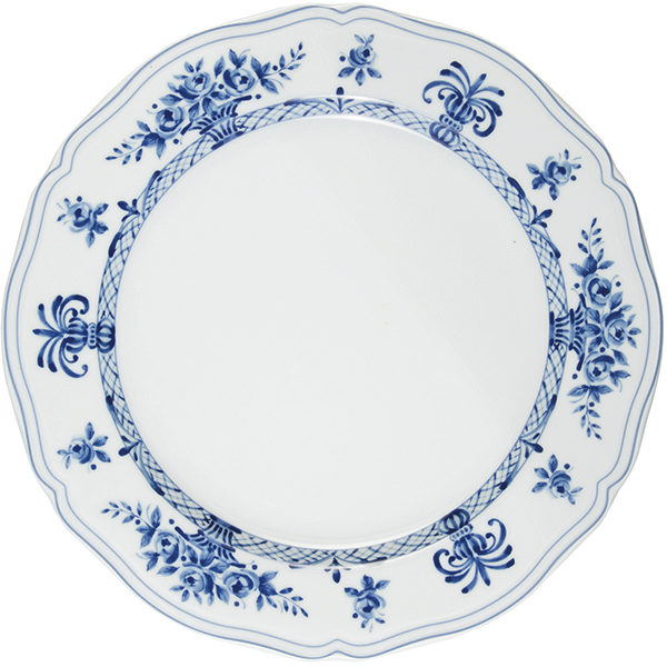Тарелка подстановочная с рисунком «Антирос»; фарфор; D=26, 5см; белый, голубой
