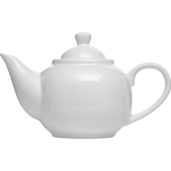 Чайник с крышкой «Кунстверк»; фарфор; 0, 8л; D=77, H=120, L=205мм; белый