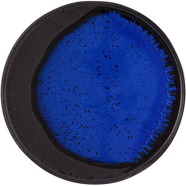 Блюдо для подачи «Нуар»; керамика; D=325, H=26мм; черный, синий