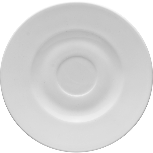 Блюдце «Перформа»; стекло; диаметр=15 см.; белый