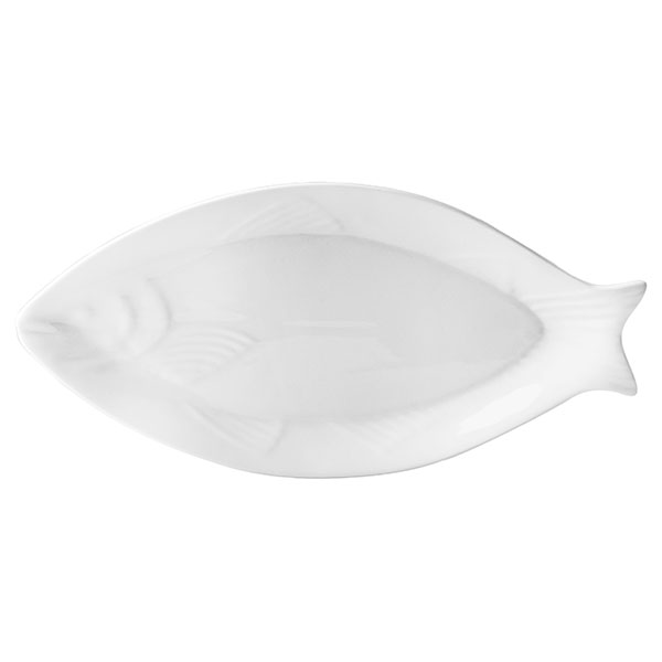 Блюдо для рыбы «Кунстверк»; фарфор; , H=31, L=396, B=192мм; белый