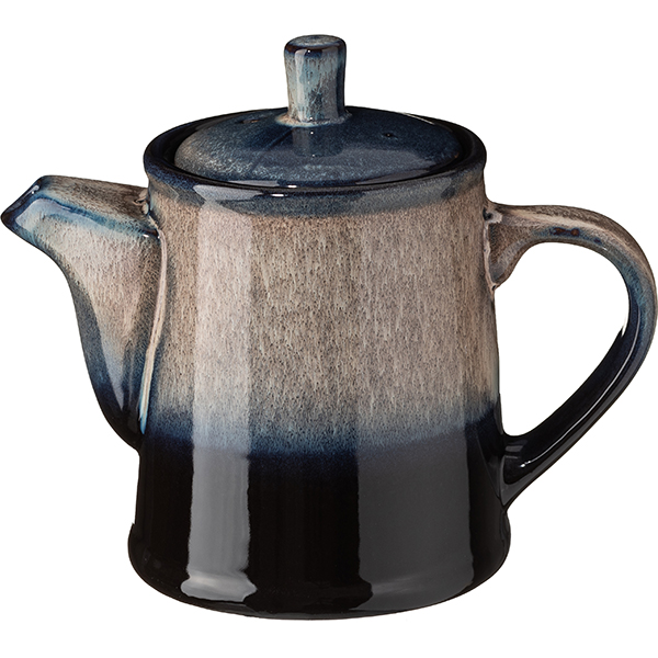 Чайник «Пати»; фарфор; 0, 5л; , H=14, 5см; серый, синий