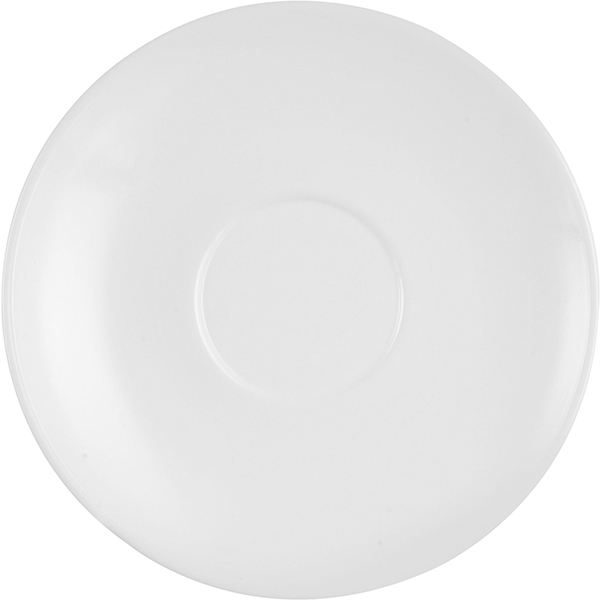 Блюдце «Ресторан»; стекло; диаметр=15 см.; белый
