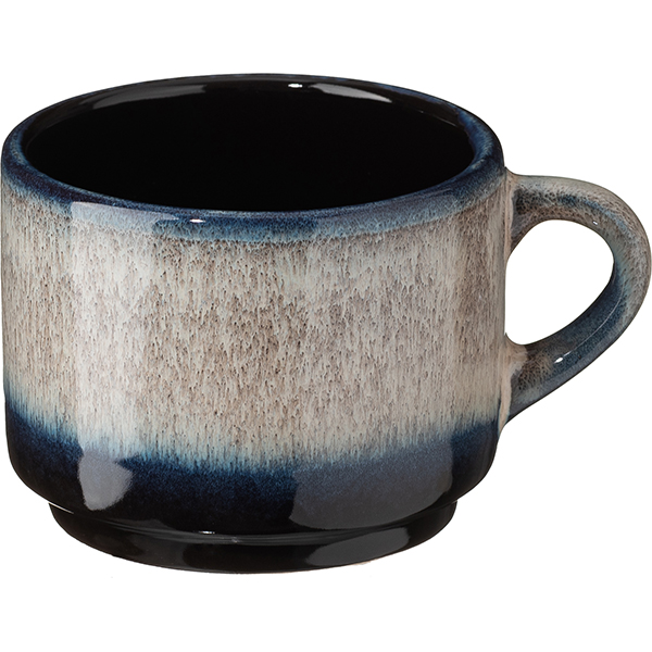 Чашка чайная «Пати»; фарфор; 200мл; серый, синий