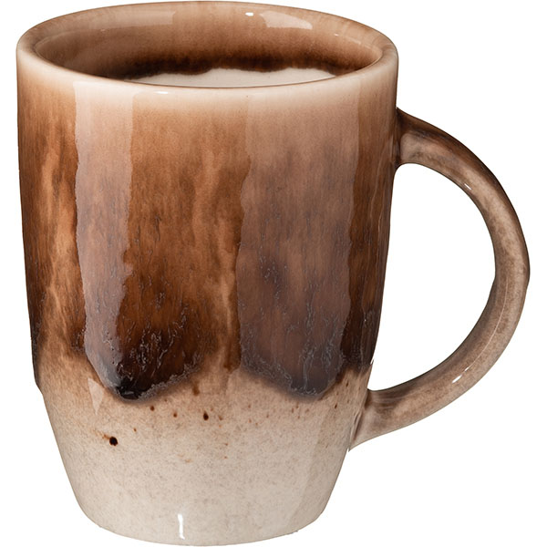 Чашка чайная «Маррон Реативо»; фарфор; 300мл; D=80, H=105мм; коричнев., бежев.