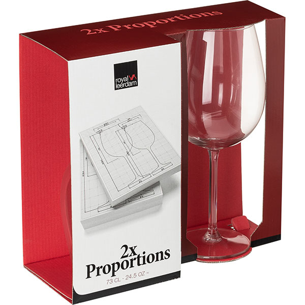 Набор бокалов для вина «Пропоршнс»[2шт]; стекло; 0, 73л; прозрачный