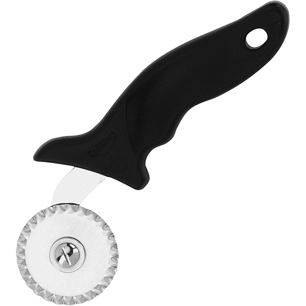 Нож ролик. для теста фигурный; пластик, сталь нержавеющая; D=55, H=55мм; черный, металлический